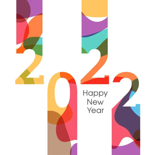 Feliz Año Nuevo 2022 Vector Diseño Texto — Vector de stock