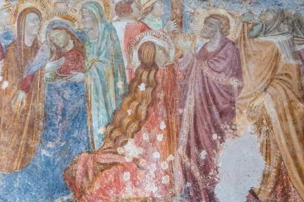 Old Religious Frescoes Cloister Paradise Amalfi Cathedral Campania Italy — Zdjęcie stockowe