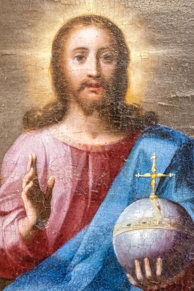 Malba Ježíše Krista Dávající Požehnání Amalfi Katedrála Itálie — Stock fotografie
