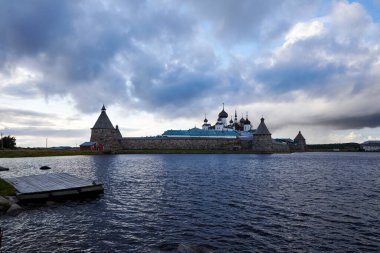 Russia. Solovki. Solovetsky Islands. Panorama of the Monastery from the side of the Holy Lake