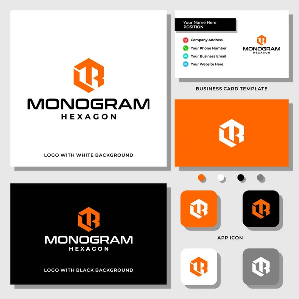 Carta Monograma Design Logotipo Negócio Com Modelo Cartão Visita — Vetor de Stock