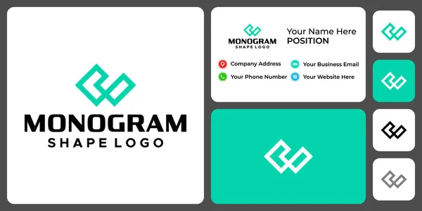 Huruf Monogram Desain Industrylogo Bisnis Dengan Templat Kartu Bisnis - Stok Vektor