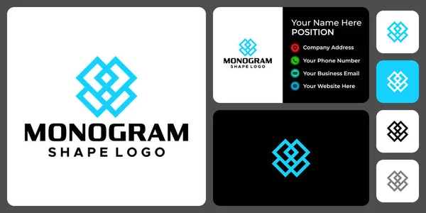Carta Monograma Indústria Negóciosdesign Logotipo Com Modelo Cartão Visita — Vetor de Stock