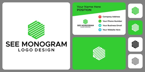 Letter Monogram Business Logo Design Business Card Template — Vettoriale Stock