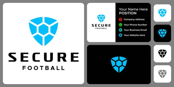 Kartvizit şablonlu kalkanlı futbol logosu tasarımı.