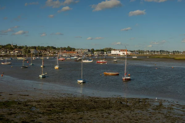 Båtar Floden Deben Vid Woodbridge Suffolk Storbritannien — Stockfoto