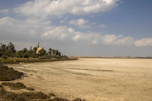 Hala Sultan Tekke Moskee Van Umm Haram Aan Rand Van — Stockfoto