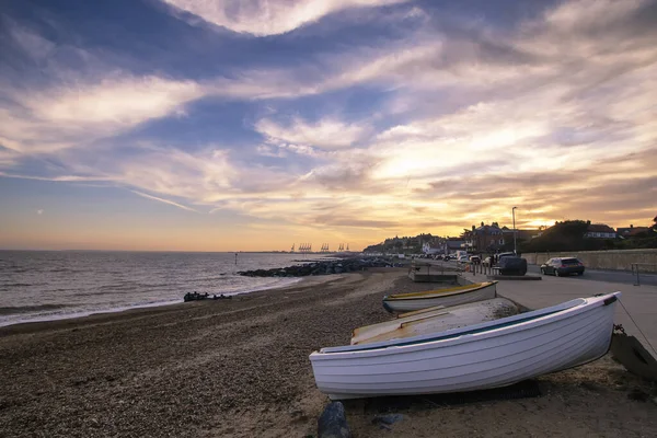 Sunset Seafront Felixstowe Suffolk — Stock Photo, Image