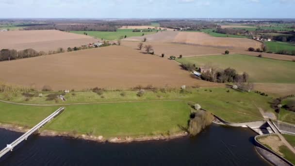 Suffolk Ngiltere Deki Alton Water Insansız Hava Aracı Görüntüleri — Stok video