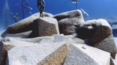 Kıbrıs Rum Kesimi 'nin Ayia Napa kentindeki MUSAN sualtı müzesinin 4K video görüntüleri