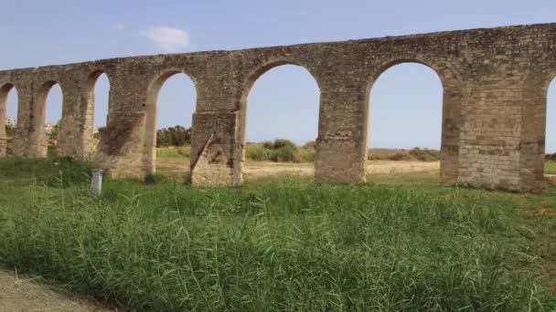 Filmagem Vídeo Aqueduto Kamares Larnaca Chipre — Vídeo de Stock