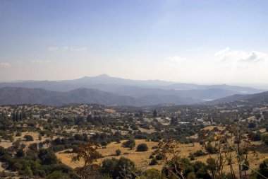Kıbrıs 'taki Troodos Dağlarının manzarası