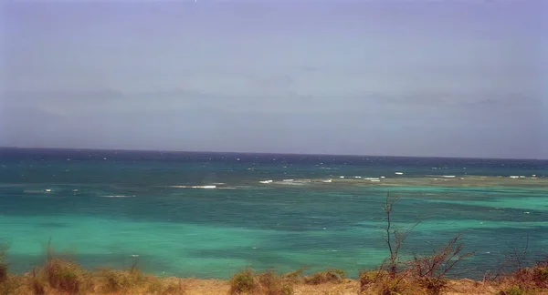 カリブ海のアンティグア島の熱帯の島の海岸線 — ストック写真