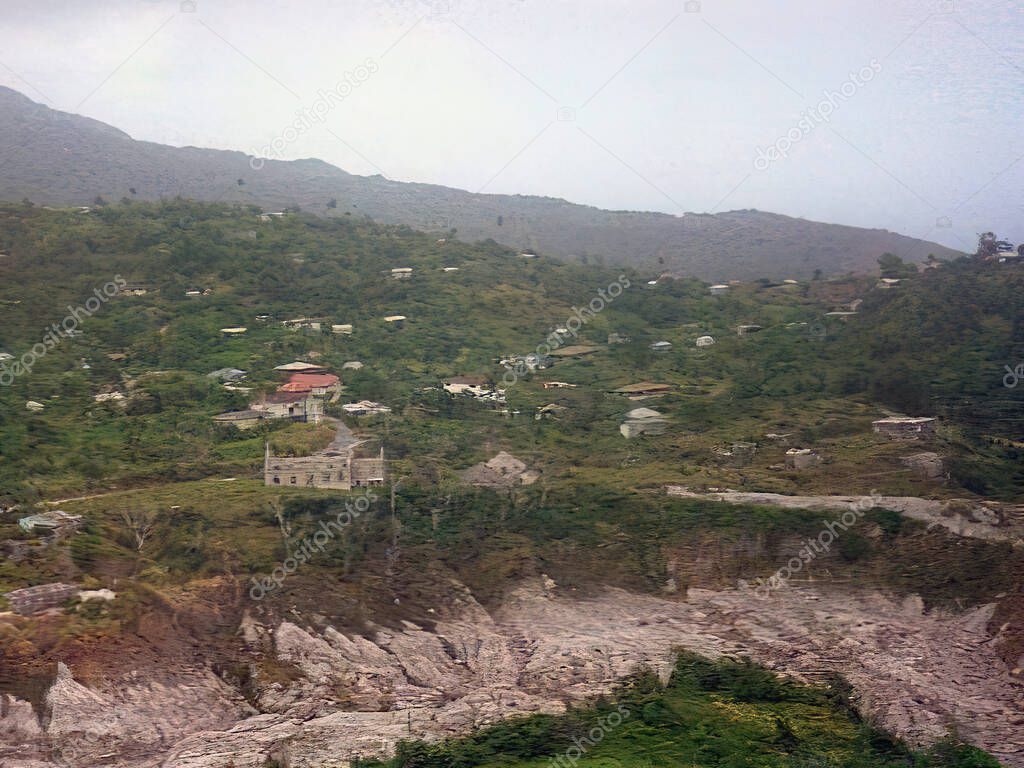 Extensive damage to the southern part of the island of Montserrat following the eruption of the Soufriere Hills volcano in 1995