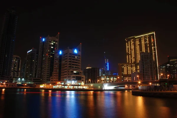 Dubai Marina Noite — Fotografia de Stock