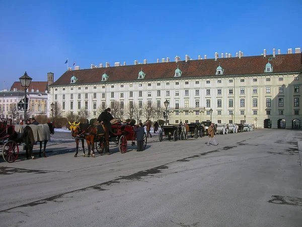 Před Hofburgem Bývalým Hlavním Císařským Palácem Vídni Rakousko — Stock fotografie