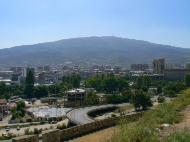 Makedonya 'nın Üsküp kentinin kentsel manzarası