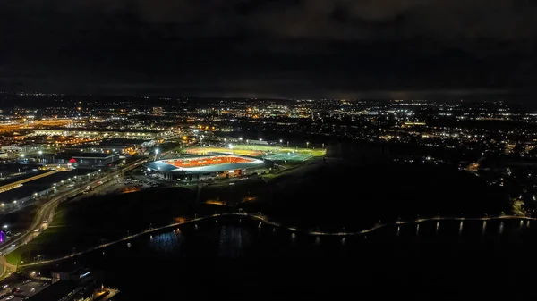 Aerial View Night Doncaster Rovers Stadium Lakeside Sports Complex Doncaster — Stock Photo, Image