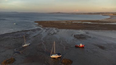 Lancashire, İngiltere 'deki Morecambe' deki deniz manzarası.