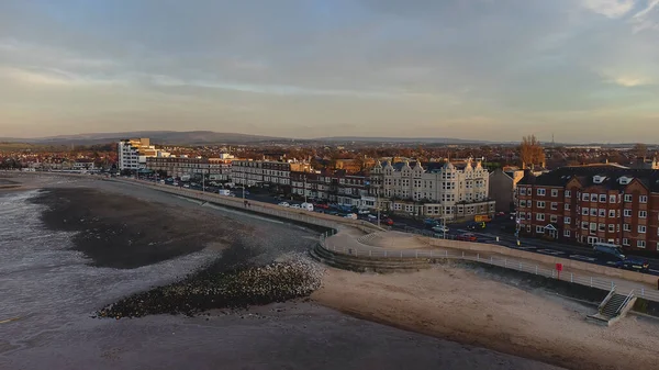 Flygfoto Över Havet Vid Morecambe Lancashire Storbritannien — Stockfoto