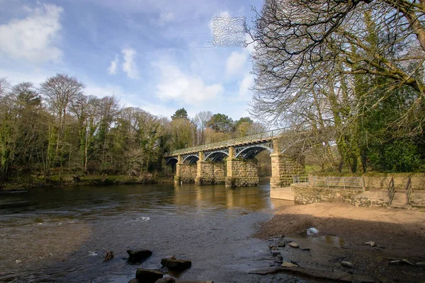 Pont Enjambant Rivière Lune Crook Lune Dans Lancashire Royaume Uni — Photo