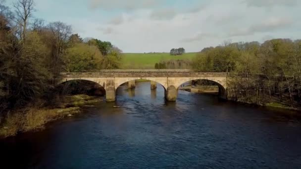 Nagranie Dronów Mostów Crook Lune Koło Lancaster Lancashire Wielka Brytania — Wideo stockowe