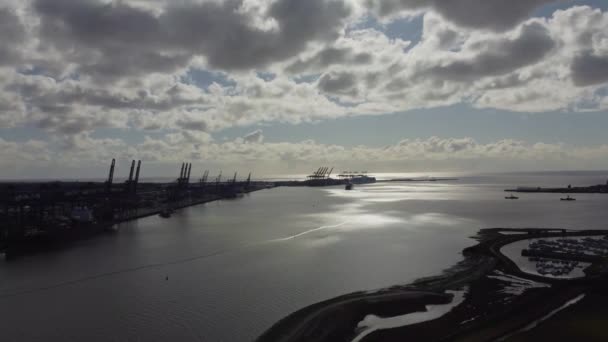 Suffolk Ngiltere Deki Felixstowe Limanı Nın Drone Görüntüleri — Stok video