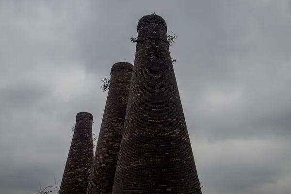 Historic Three Sisters Bottle Kilns Burslem Stoke Trent Staffordshire — Foto de Stock