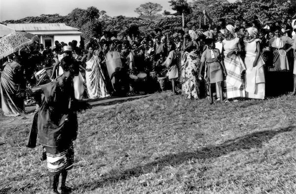 Personnes Célébrant Festival Annuel Odwira Aburi Ghana 1958 — Photo