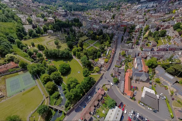 Een Luchtfoto Van Edmundsbury Cathedral Bury Edmunds Suffolk Verenigd Koninkrijk — Stockfoto