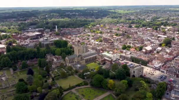 Videobeelden Van Edmundsbury Cathedral Bury Edmunds Suffolk Verenigd Koninkrijk — Stockvideo