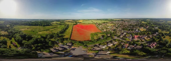Una Vista Aerea 360 Gradi Papaveri Fiore Campo Vicino Ipswich — Foto Stock