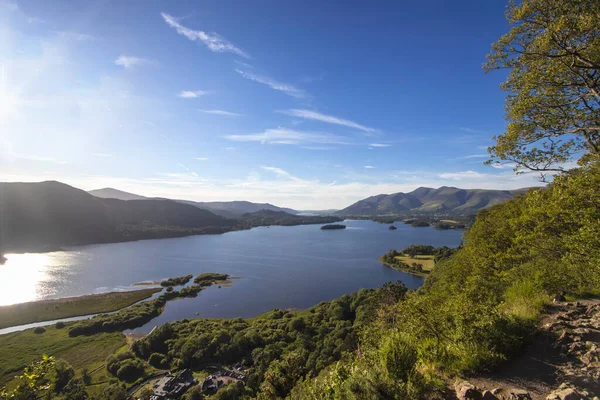 Patrząc Derwent Water Lake District Kumbria Wielka Brytania — Zdjęcie stockowe