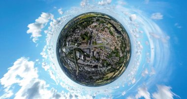 Suffolk, İngiltere 'deki Stowmarket kasabasının küçük bir gezegen manzarası.