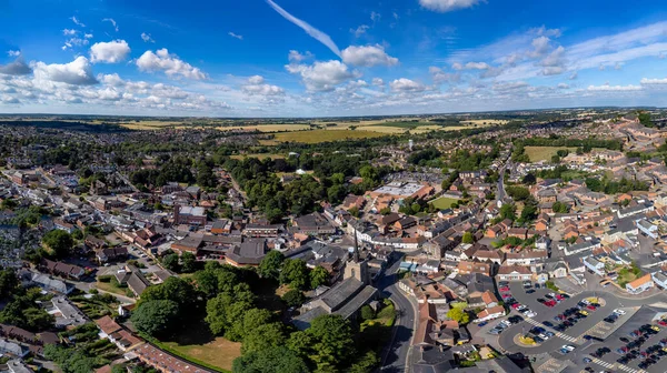 Una Vista Aerea Della Città Stowmarket Nel Suffolk Regno Unito — Foto Stock