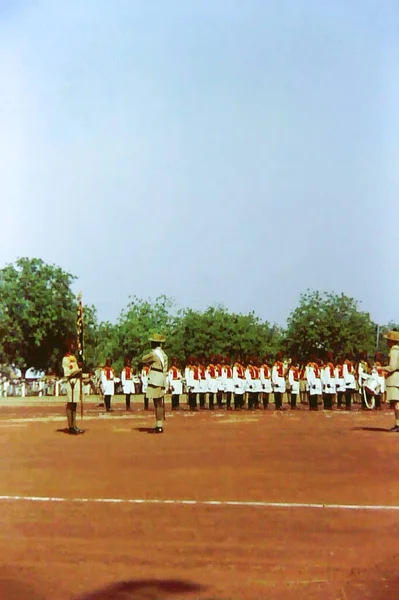 Солдати Новоствореного Гана Полку Параді День Незалежності Аккрі Гана Березня — стокове фото