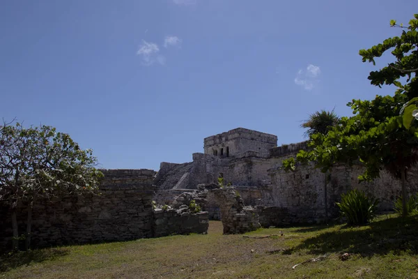 Руины Древнего Города Тулум Майя Кинтана Роо Мексика — стоковое фото