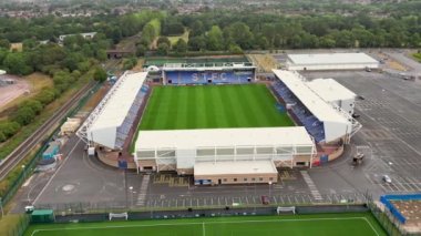 4k video of the Montgomery Waters Meadow, home of Shrewsbury Town FC in Shropshire, UK