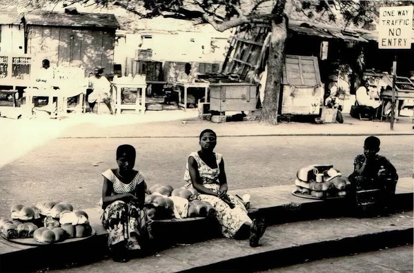 Vendeurs Rue Dans Centre Accra Ghana 1958 — Photo