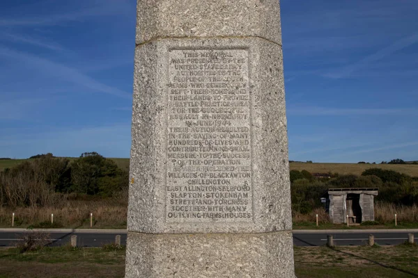 Memorial Presented Local Residents United States Slapton Sands Devon — Stock Photo, Image