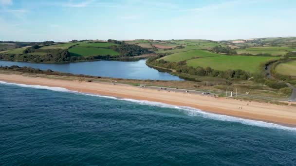 Devon Ngiltere Deki Slapton Sands Deki Etkileyici Plajın Videosu — Stok video