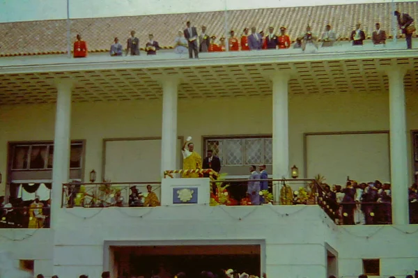 Premier Kwame Nkrumah Die Een Menigte Toespreekt Vanaf Een Balkon — Stockfoto