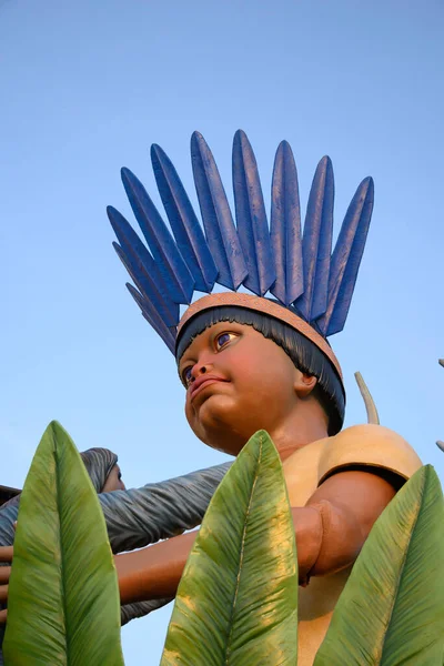 Viareggio Itália Outubro 2021 Famoso Carnaval Onde Flutuadores Alegóricos Construídos — Fotografia de Stock