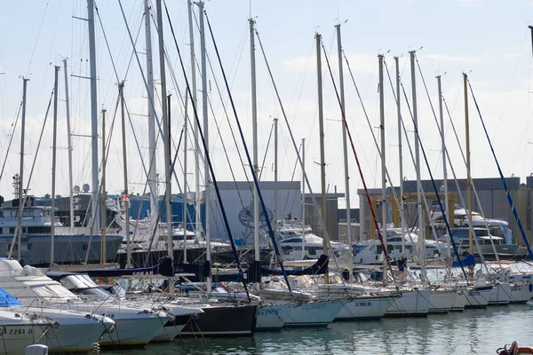 Viareggio Italie Octobre 2021 Plusieurs Voiliers Différentes Formes Tailles Amarrés — Photo