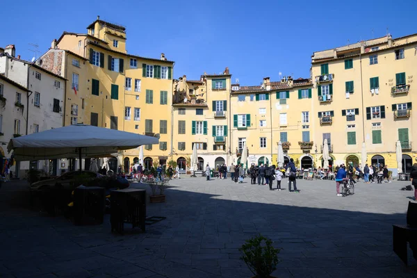 Lucca Március 2022 Olaszország Jellegzetes Tér Amfiteátrum Található Történelmi Központjában — Stock Fotó