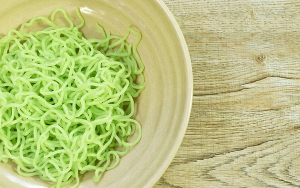 Fideos Jade Secos Hervidos Con Aceite Comida China Tazón — Foto de Stock