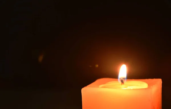 Luz Vela Para Decoração Natal Festival Ano Novo Fundo Preto — Fotografia de Stock