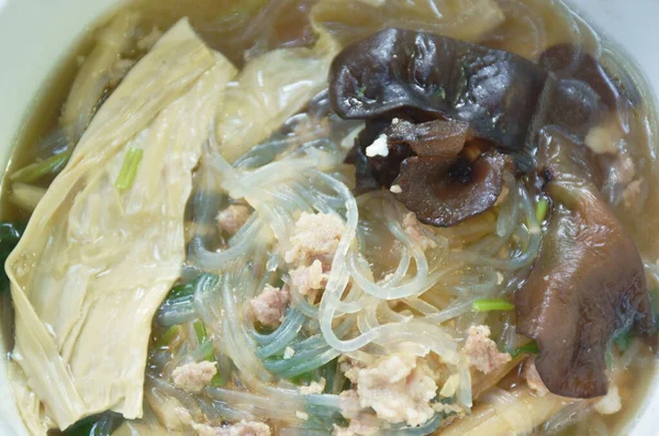 Boiled Glass Noodles Topping Gypsum Tofu Mashed Pork Ear Mushroom — ストック写真