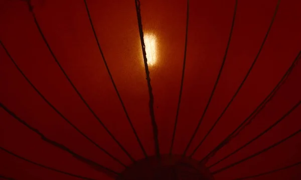 Червоний Китайський Ліхтар Зроблений Паперу Храмі — стокове фото