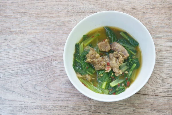 Carne Hervida Picante Con Sopa Col Estilo Tailandés Del Norte —  Fotos de Stock